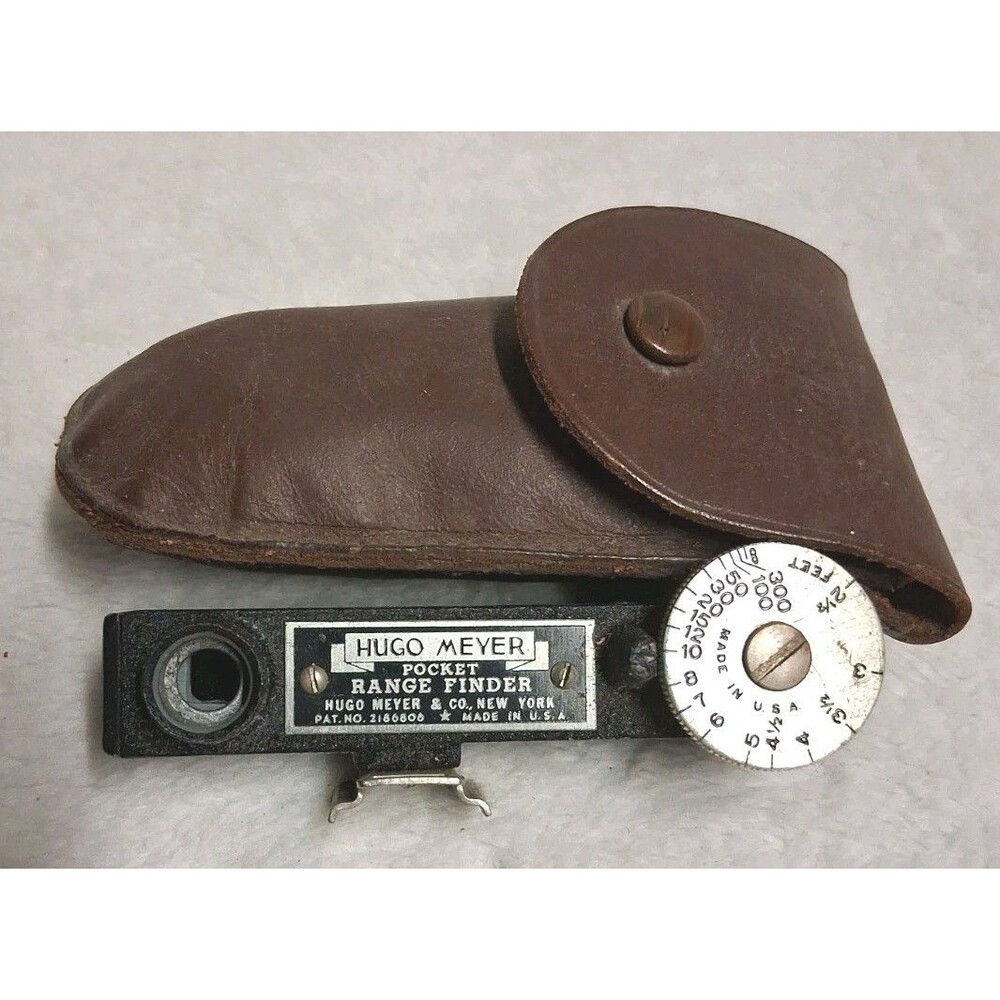 Hugo Meyer Pocket Range Finder With Leather Case Vintage
